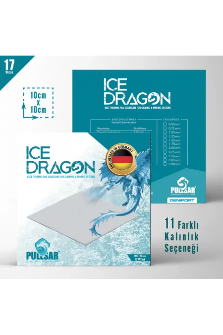 AKSESUAR ICE DRAGON THERMAL PAD 17W/MK 0.75M KALINLIK 100X100MM AKSESUAR ICE DRAGON THERMAL PAD 17W/MK 0.75M KALINLIK 100X100MM